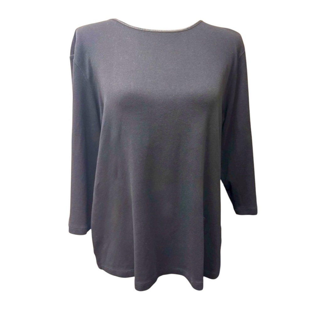 Christopher&Banks Elegant Minimalist Cotton Black Women's Top size XL